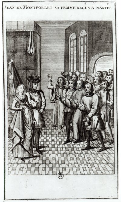 Jean de Bretagne (1293-1345) Count of Montfort, and his wife being welcomed in Nantes by French School