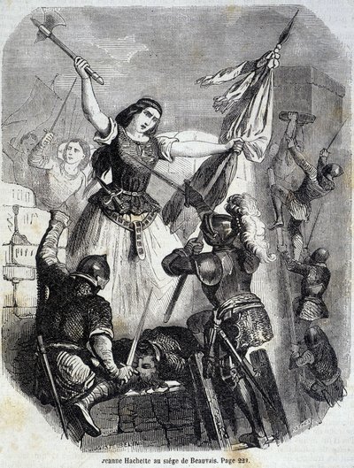 Jeanne Hachette at Beauvais in 1472 - in “Histoire de France” by L.-P. Anquetil by French School