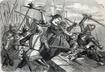 Jeanne Laisne facing Charles the Bold - 1864 by French School