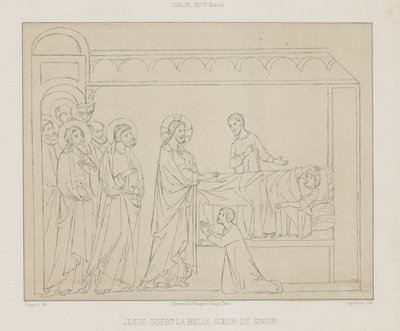 Jesus heals the beautiful sister of Simon by French School