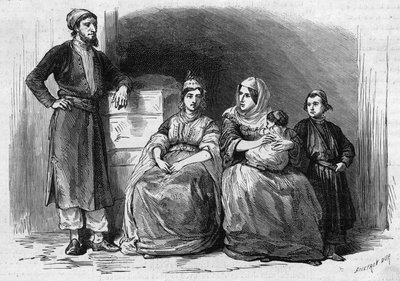 Jewish population of Tetouan in Morocco: members of a Jewish family by French School