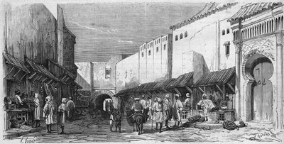 Jewish population of Tetouan (Tetuan) in Morocco: view of a Jewish bazaar by French School