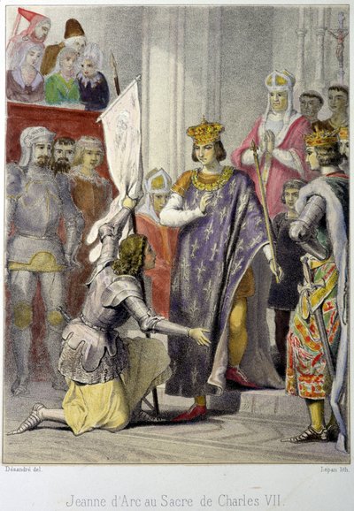 Joan of Arc at the coronation of Charles VII by French School
