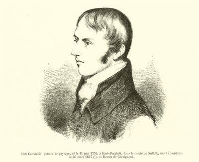 John Constable, Landscape Painter, Born June 11, 1776, in East-Bergholt, Suffolk, Died in London, March 30, 1837 by French School