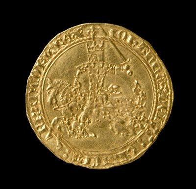 John II The Good (1319-64) King of France, Franc a Cheval, 1350-64 (obverse) by French School