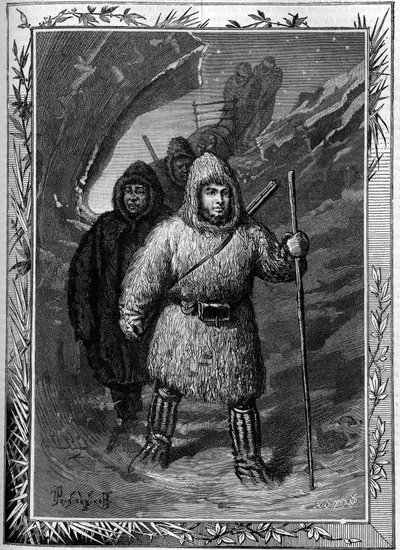 Joseph Rene Bellot (1826-1853) set out to search for Captain William Kennedy near Leopold in Hudson Bay. Engraving in the illustrious journal 