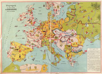 Journeys Across Europe Board Game, c.1875 by French School