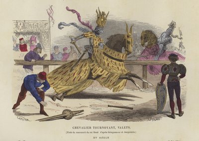 Jousting Knight and Valets, 15th Century by French School