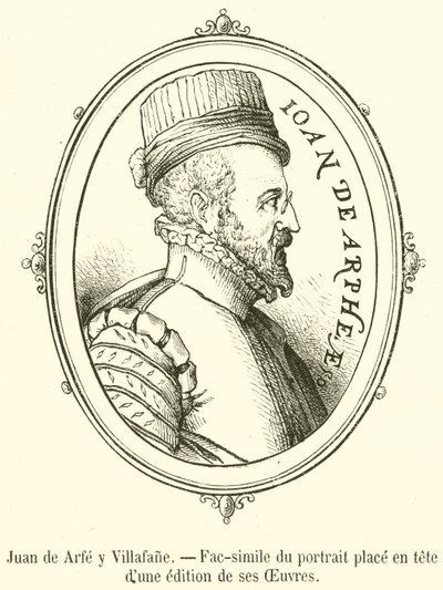 Juan de Arfe y Villafane, Facsimile of the Portrait Placed at the Head of an Edition of His Works (engraving) by French School