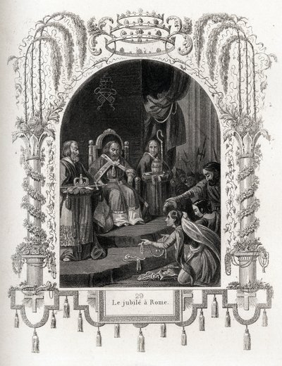 Jubilee in Rome in 1450, during the pontificate of Nicholas V. Engraving to illustrate 