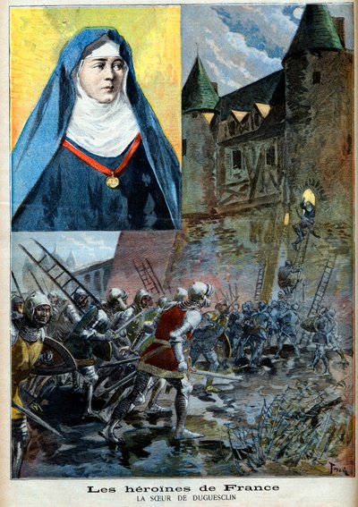 Julienne Duguesclin (1377-1404) Benedictine nun, illustration Le Petit Journal of 23 July 1894 by French School