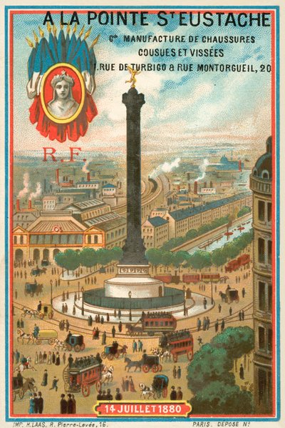 July Column commemorating the French Revolution of 1830, Paris by French School