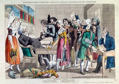 Justice: Gripardin, campaign attorney, great councillor of Normandy. Lithograph of the 18th century. Paris, Musee Carnavalet by French School