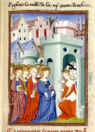 Justice, the Virgin and Saints, MS Harley 4431, f.361r, France, c.1410-14 by French School