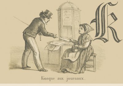 Newspaper kiosk by French School