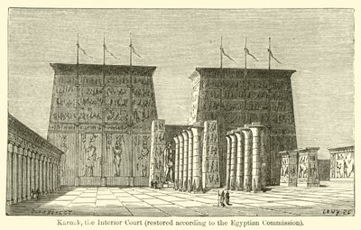 Karnak, the Interior Court, restored according to the Egyptian Commission by French School