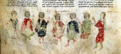 King Arthur and the Knights. 13th century French manuscript. Bibl. Marciana, Venice by French School