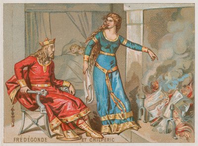 King Chilperic I and Fredegonde burn the record of taxes by French School