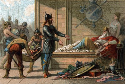King Clovis III called The Lazy, king of France from 691 to 695 by French School