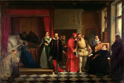 King Francis II on his Death Bed by French School