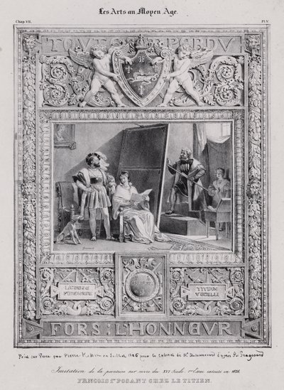 King Francis I of France Posing for His Portrait by the Italian Painter Titian by French School