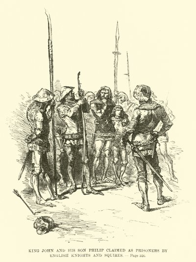 King John and His Son Philip Claimed as Prisoners by English Knights and Squires by French School
