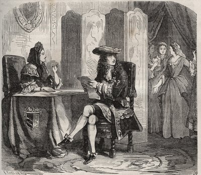 King Louis XIV and his wife, the Marquise of Maintenon by French School
