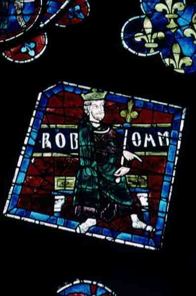 King Roboham (detail) from the North Rose Window, c.1223 by French School