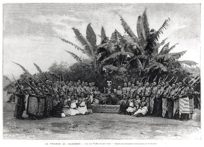King Toffa (r.1874-1908) and his Court, Dahomey, 1892 by French School