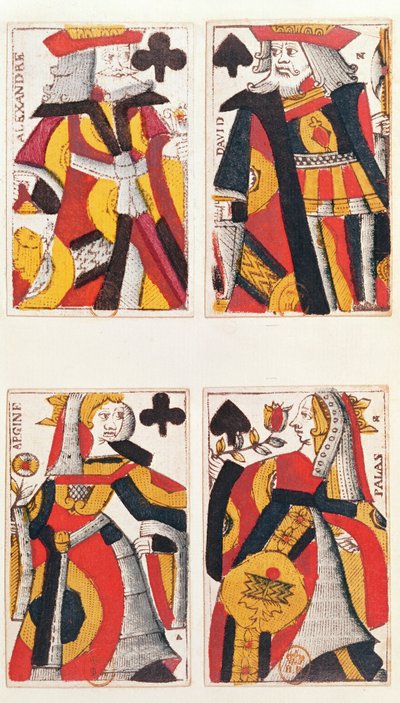 King and Queen playing cards by French School