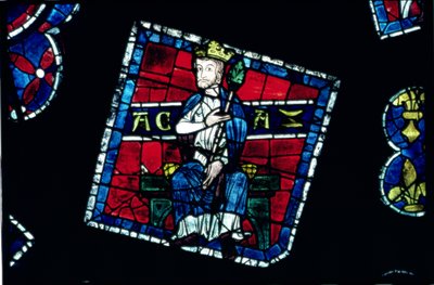 King of Judah, detail (north rose window) by French School