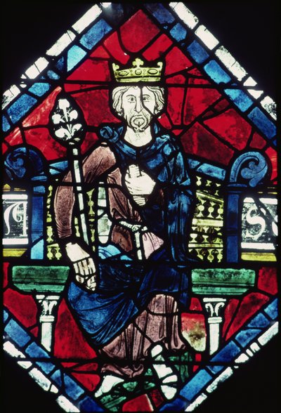 King of Judah, detail (north rose window) by French School