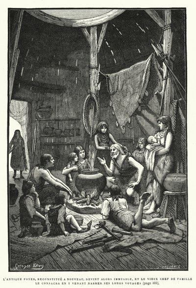 The Ancient Hearth, Reconstituted Anew, Then Became Immutable, and the Old Head of the Family Consecrated It by Coming to Narrate His Long Journeys by French School