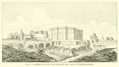 The Bastille in the 15th Century, after a Drawing of the Time, Preserved at the National Library by French School