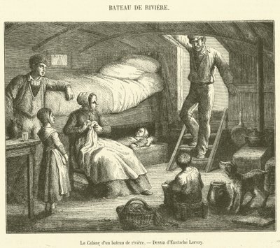 The Cabin of a Riverboat (engraving) by French School