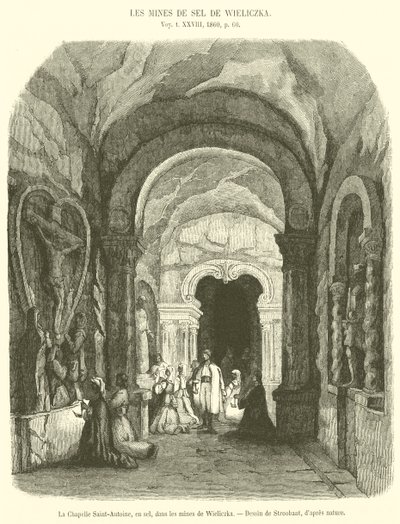 The Chapel of Saint Anthony, in Salt, in the Wieliczka Mines by French School