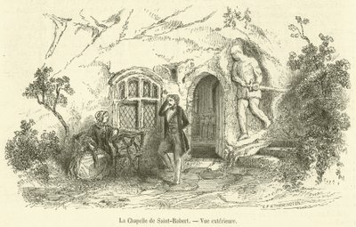The Chapel of Saint-Robert, Exterior View (engraving) by French School