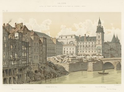 The Cité, between Pont Notre-Dame and Pont au Change, 1800 by French School