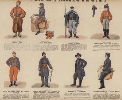 La Commune de Paris, Costumes Militaires De La Commune by A Raffet by French School