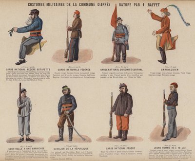 La Commune de Paris, Costumes Militaires De La Commune by A Raffet by French School