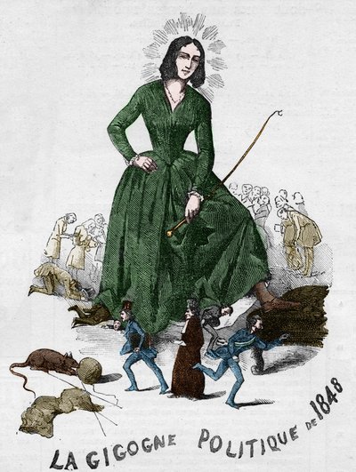 La Gigogne Politique de 1848 (George Sand, French Writer). Cartoon made in Bourges in 1848 from the Romantic Collection of Adolphe Jullien. by French School