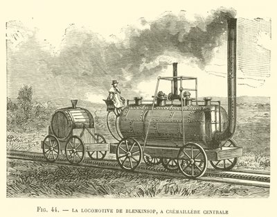 The Blenkinsop Locomotive with Central Rack by French School
