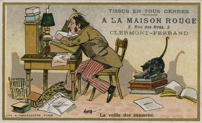 La Maison Rouge Trade Card, The Eve of the Exams by French School