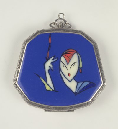 La Mode Femme Fatale Powder Compact, French, 1920-30 by French School