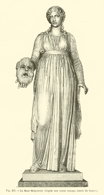 The Muse Melpomene (engraving) by French School