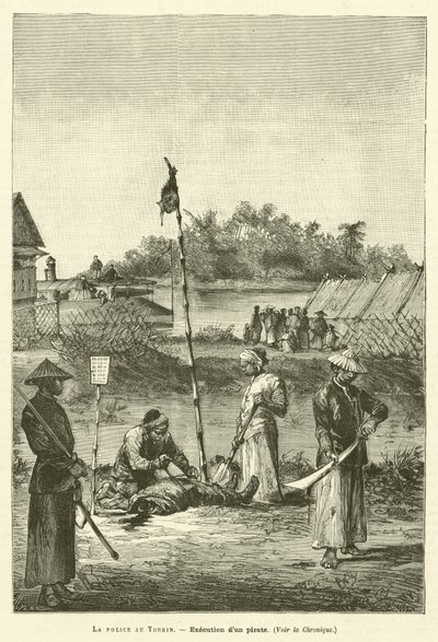 The Police in Tonein (engraving) by French School