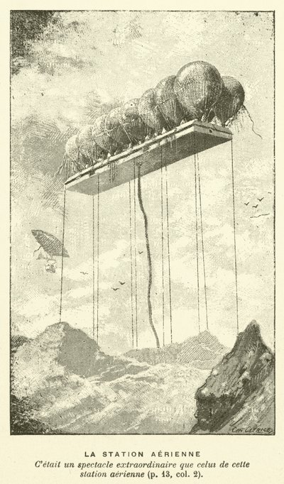 The Aerial Station (engraving) by French School