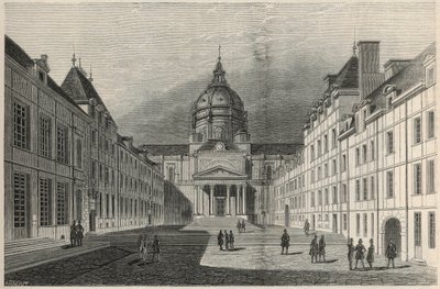 La Cour de la Sorbonne in Paris in the 19th century - Engraving in 