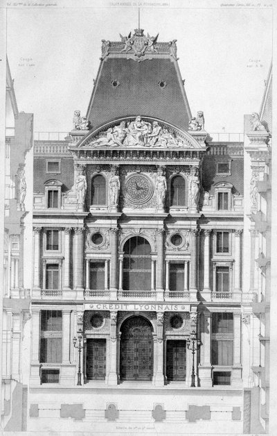 The Facade of Credit Lyonnais, Boulevard des Italians by French School