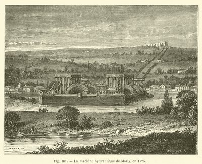 The Marly Hydraulic Machine in 1725 (engraving) by French School